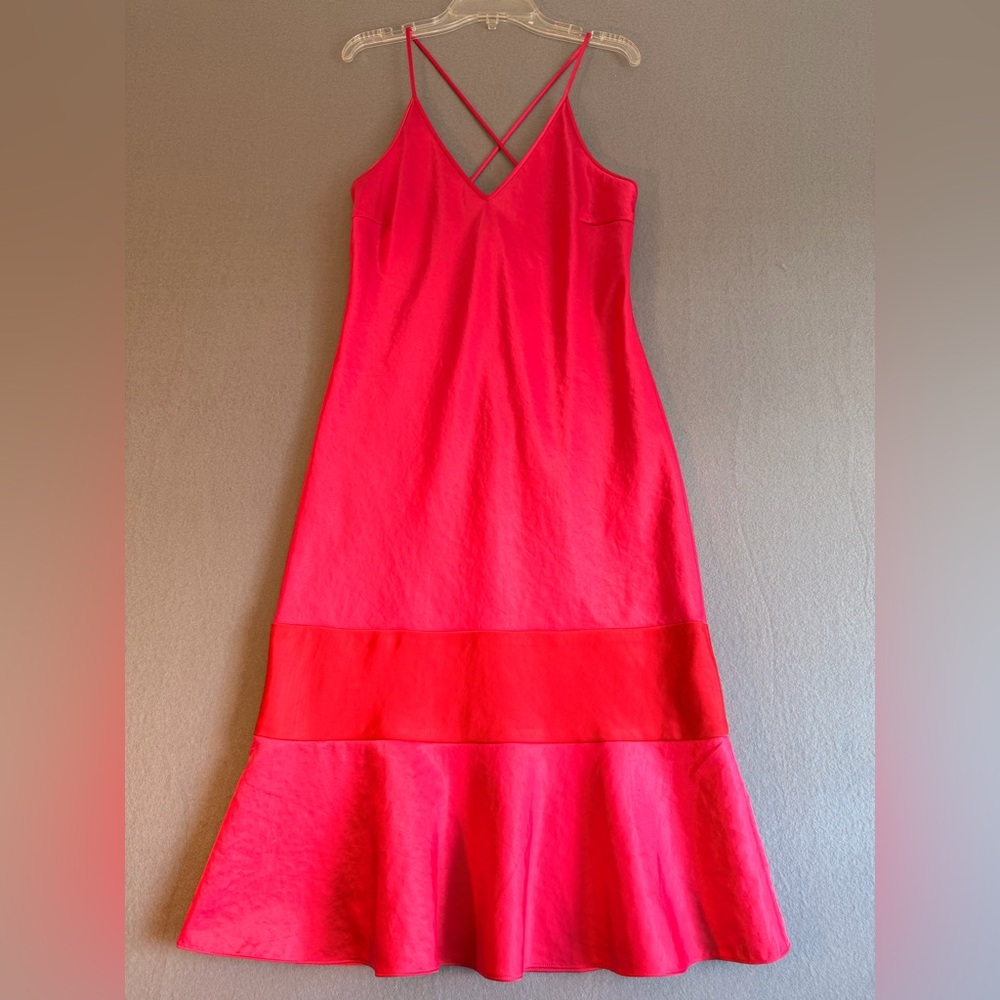 DKNY pink and red strappy dress